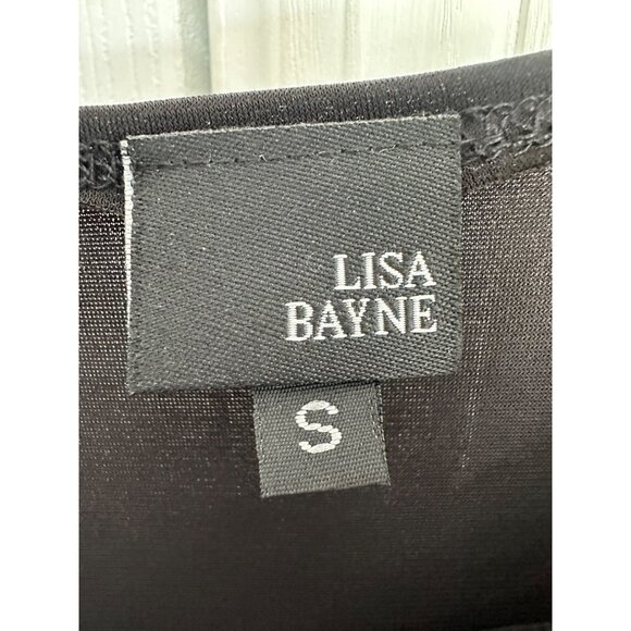 Lisa Bayne Women's Small Black Satin Slip Dress Minimalist - Picture 2 of 3